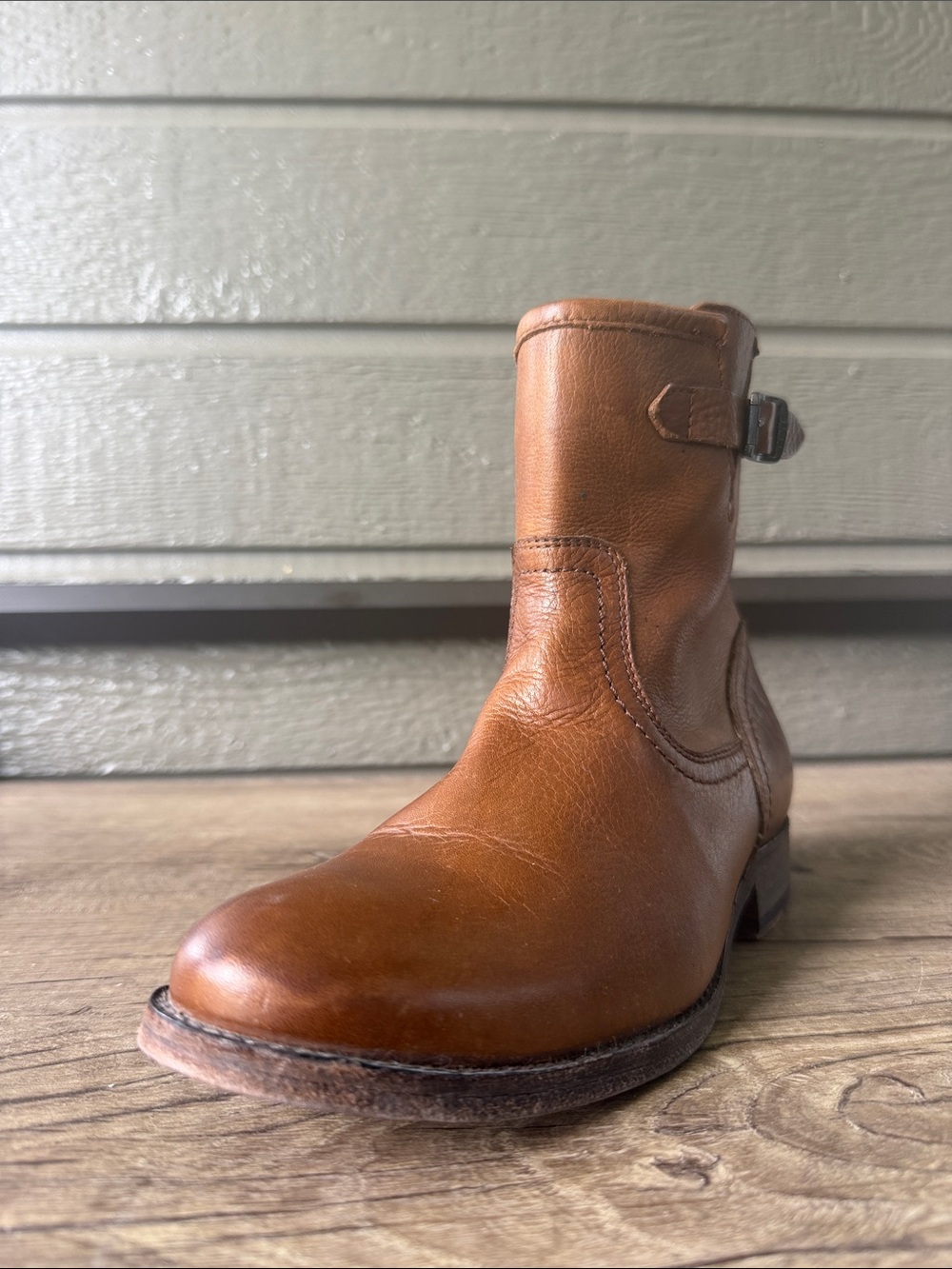 Frye Women’s Cognac Brown Leather Ankle Booties size 5.5 B